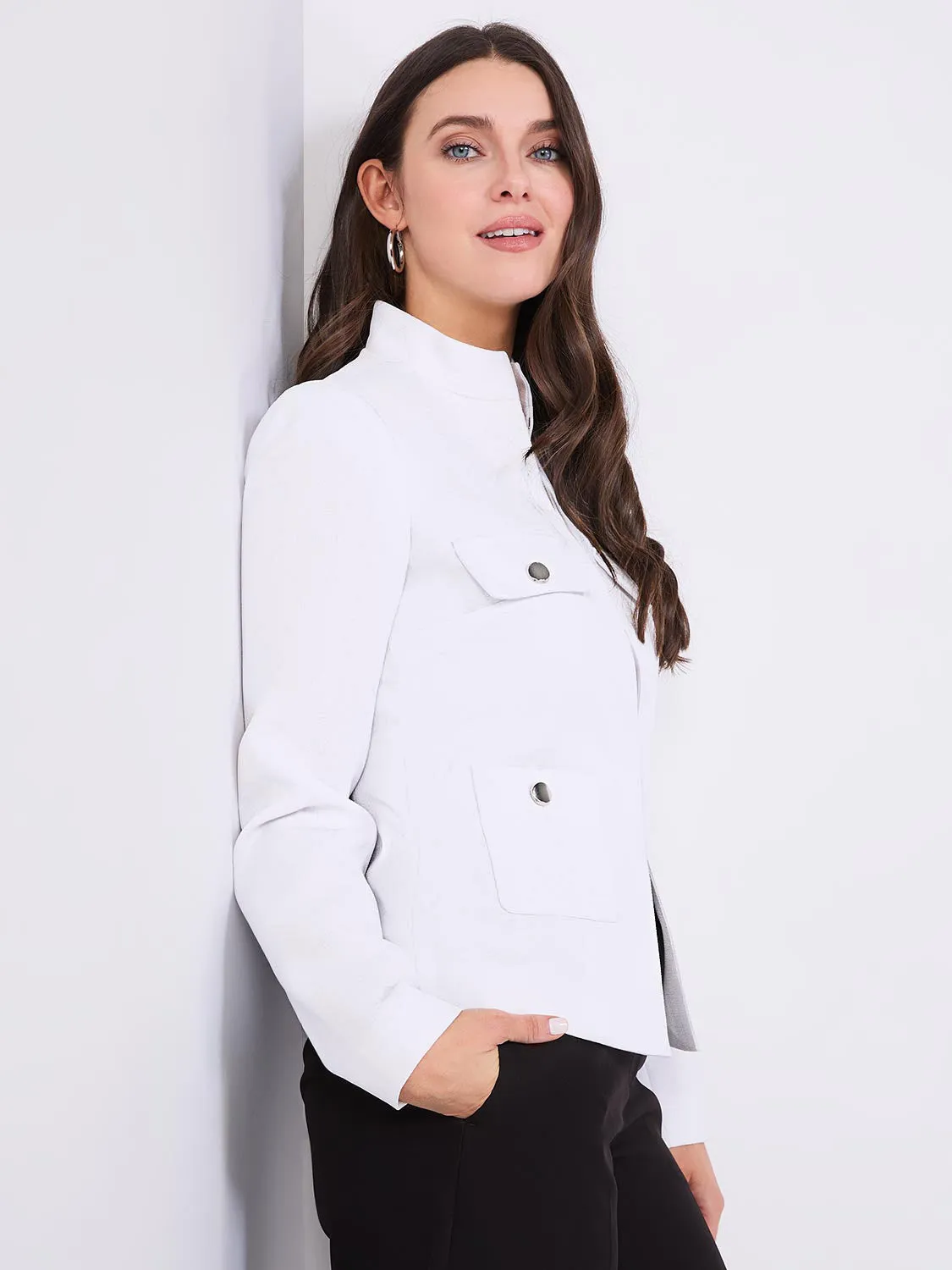 4 Pocket High Collar Blazer