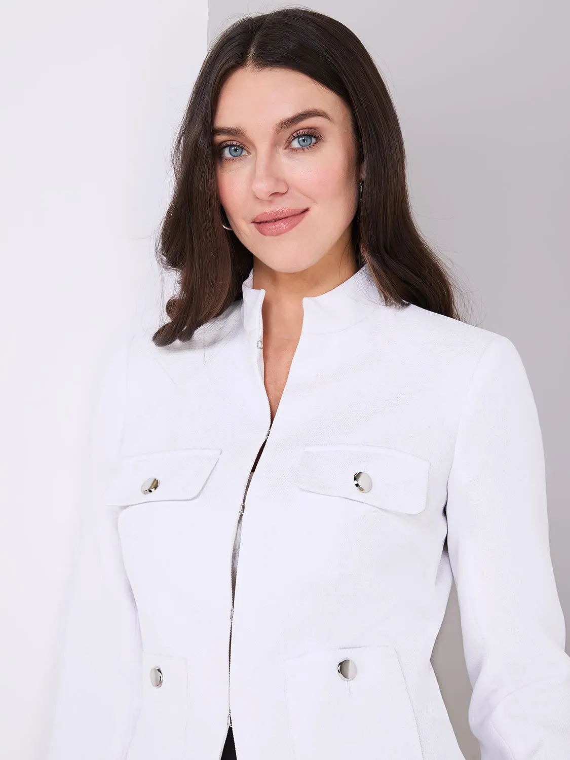 4 Pocket High Collar Blazer