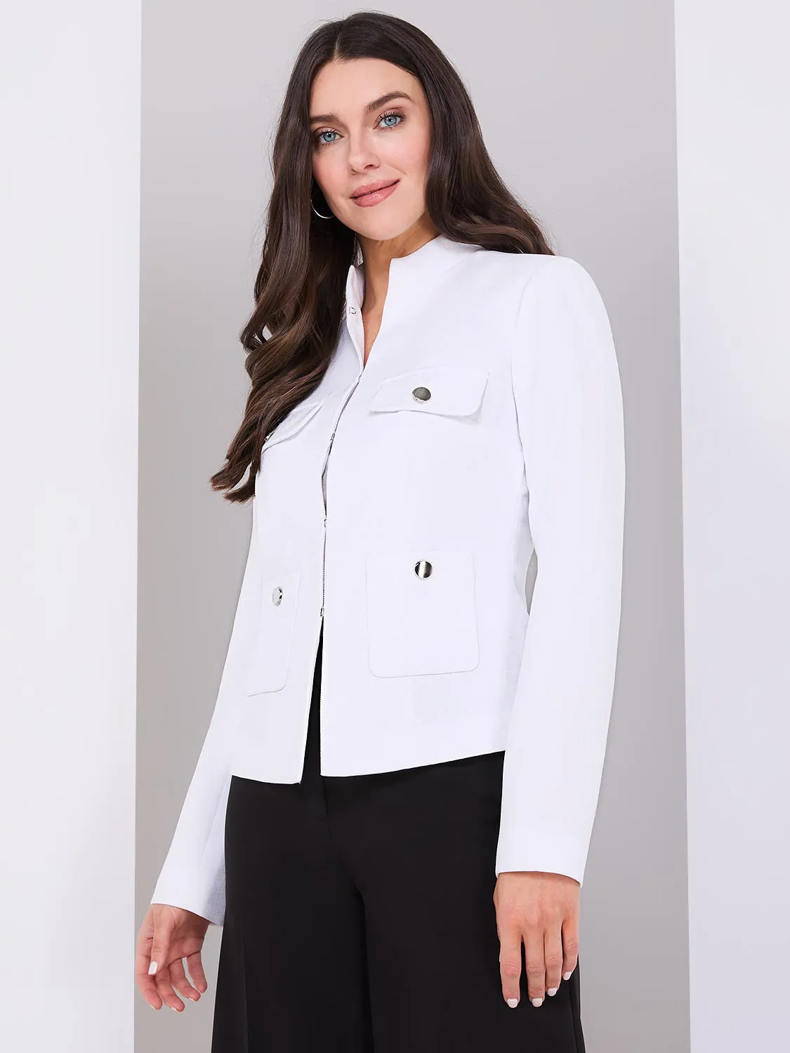 4 Pocket High Collar Blazer