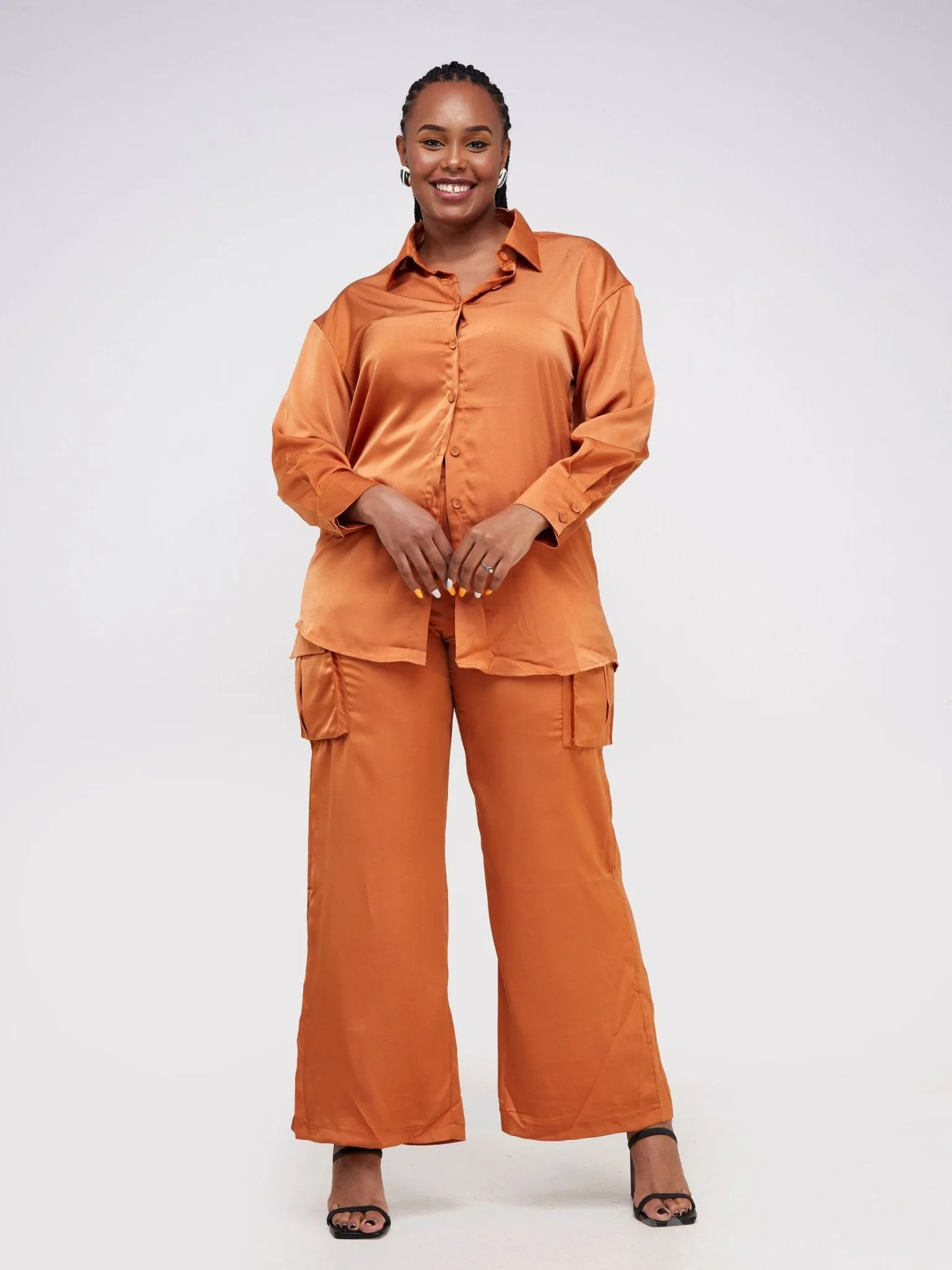 Alara Two Piece Cargo Set - Rust