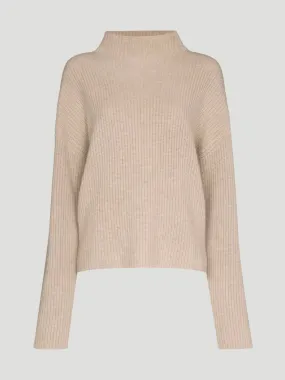 Antoinette Ribbed Cashmere Mockneck Sweater