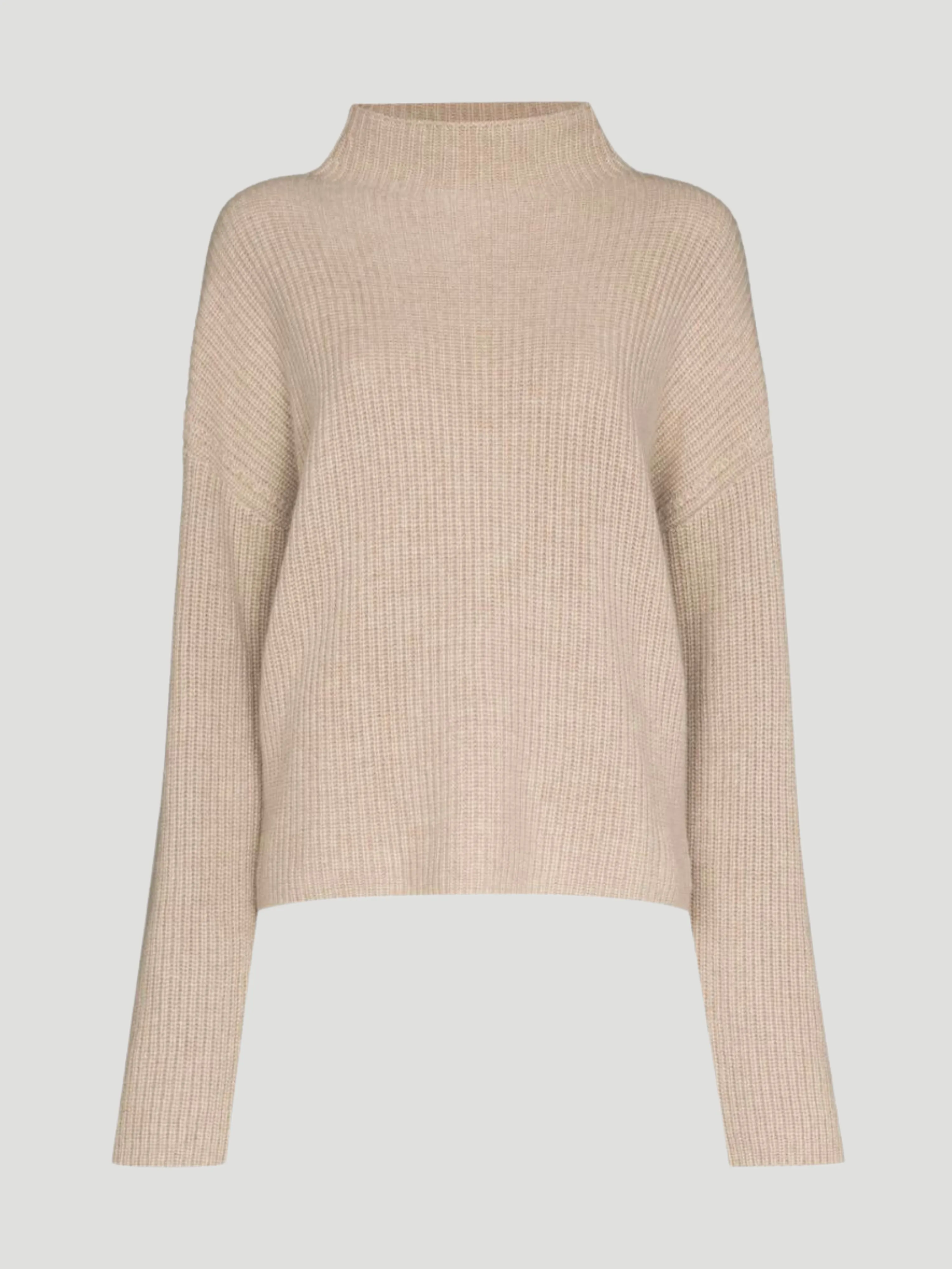 Antoinette Ribbed Cashmere Mockneck Sweater