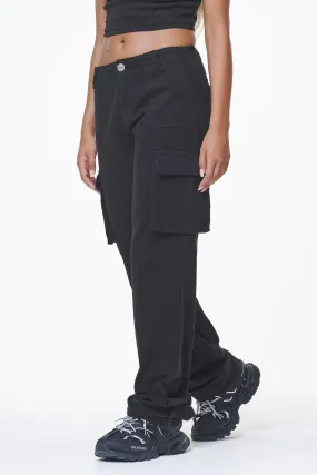 Arlia Wide Cargo Pants Black