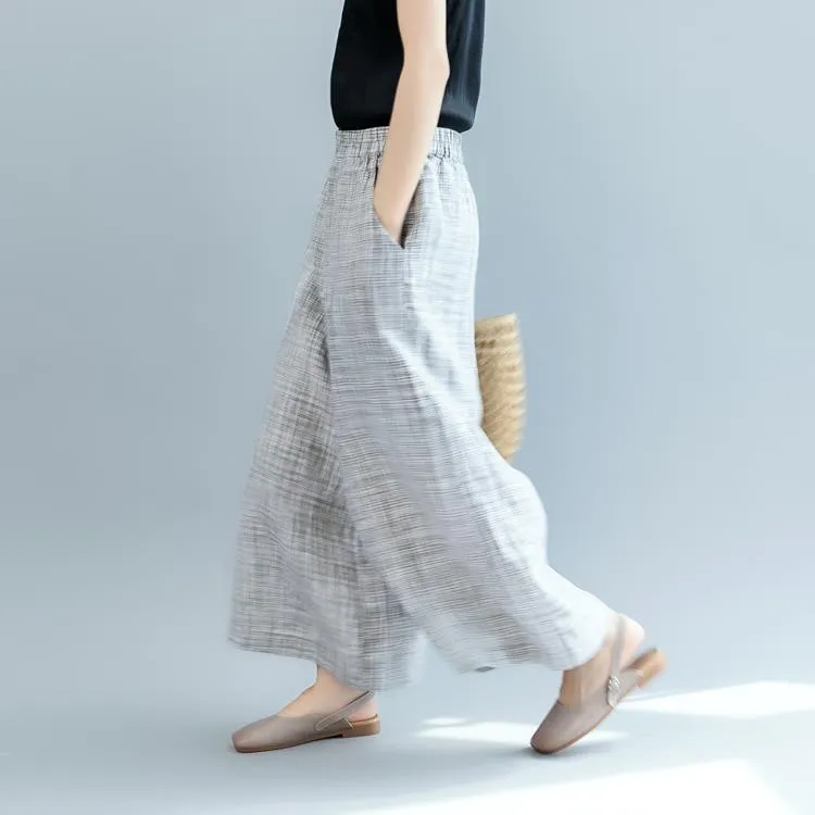 BABAKUD Summer 100% Pure Linen Womne's Wide Leg Pants