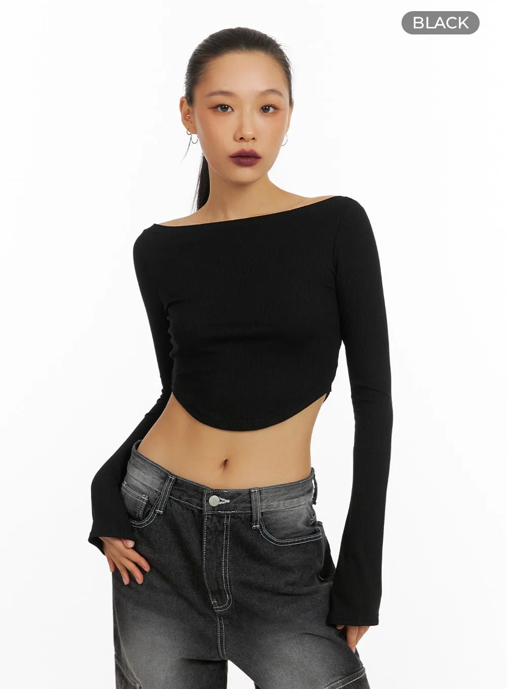 Boat Neck Crop Tee IA417