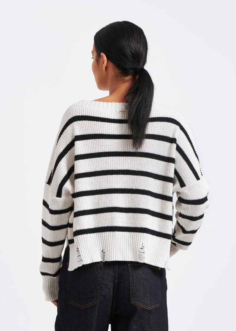 BRUGNE STRIPED SWEATER - HUMILITY