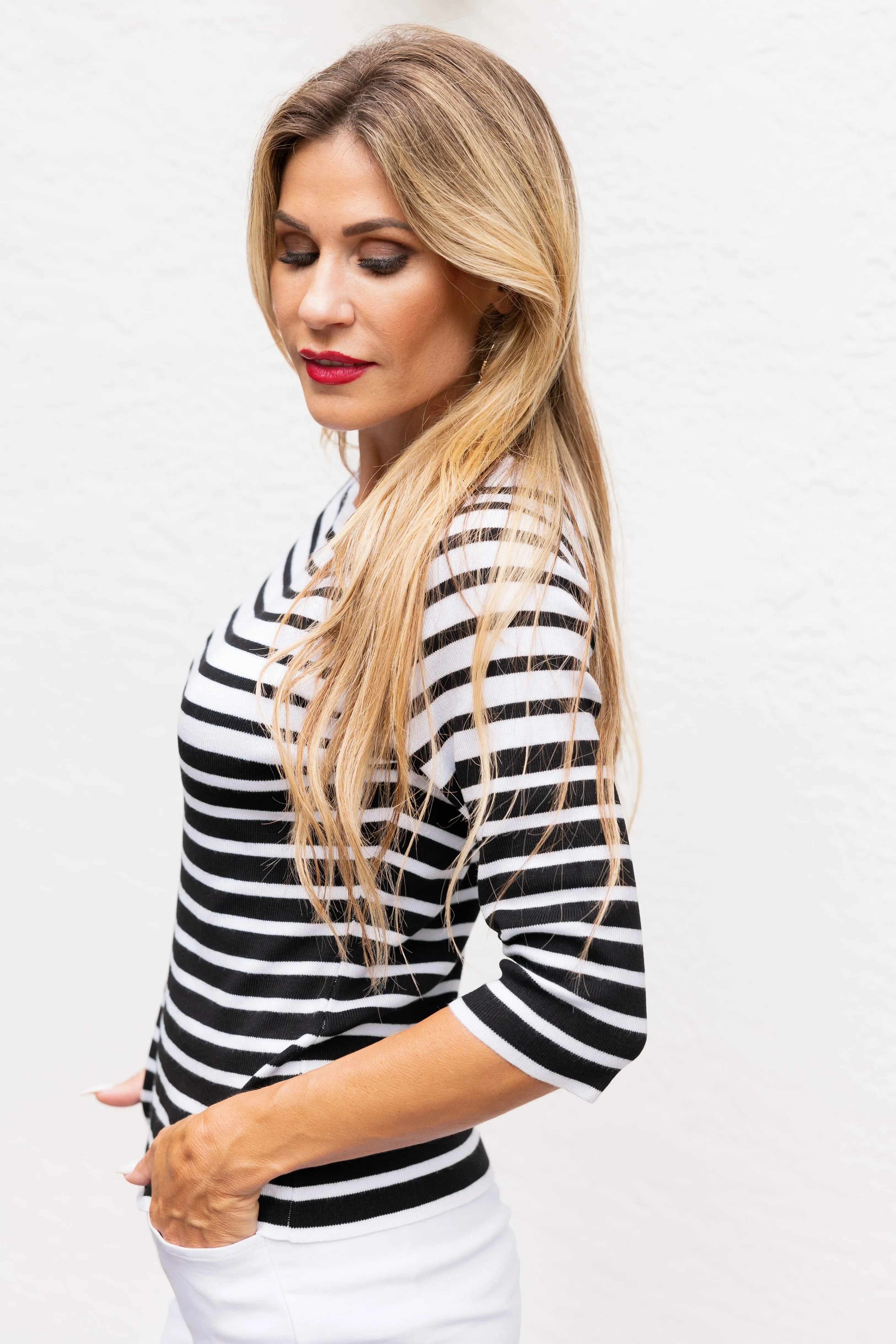 Cape Cod Sweater Stripe Black