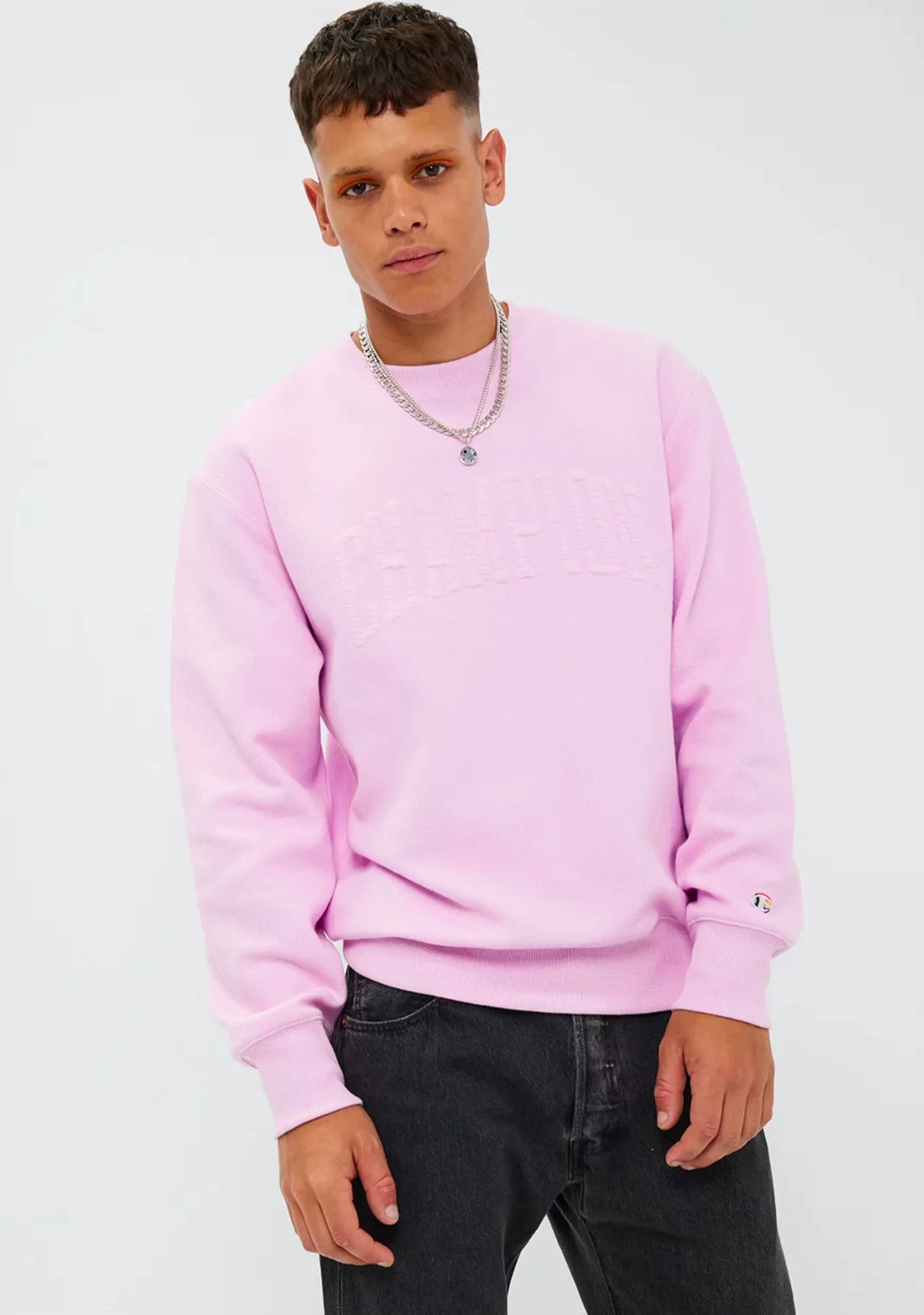 Champion Lifestyle Pride Collection Twill Crew Cotton Pink Posy <br> AUTYN XGR