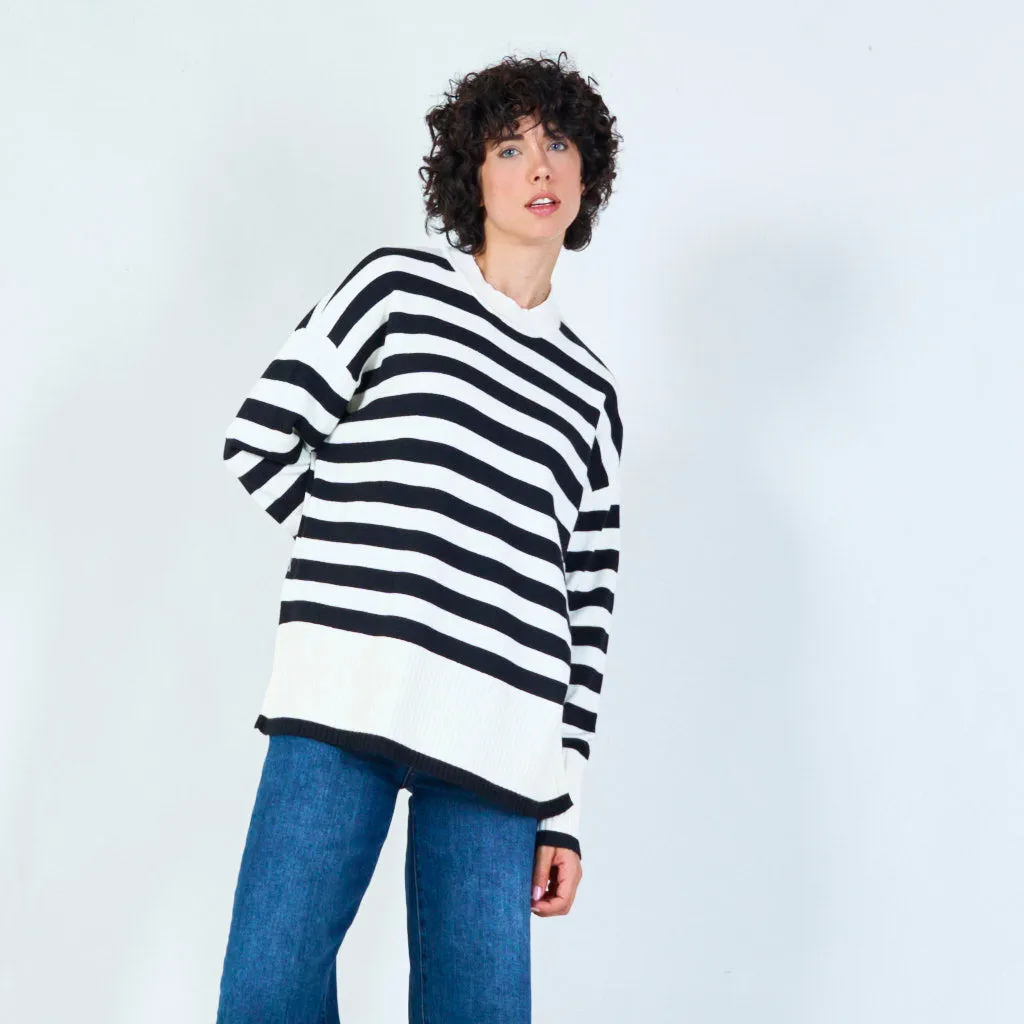 Classic bold stripe sweater wholesale