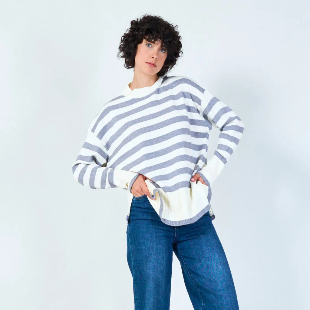 Classic bold stripe sweater wholesale