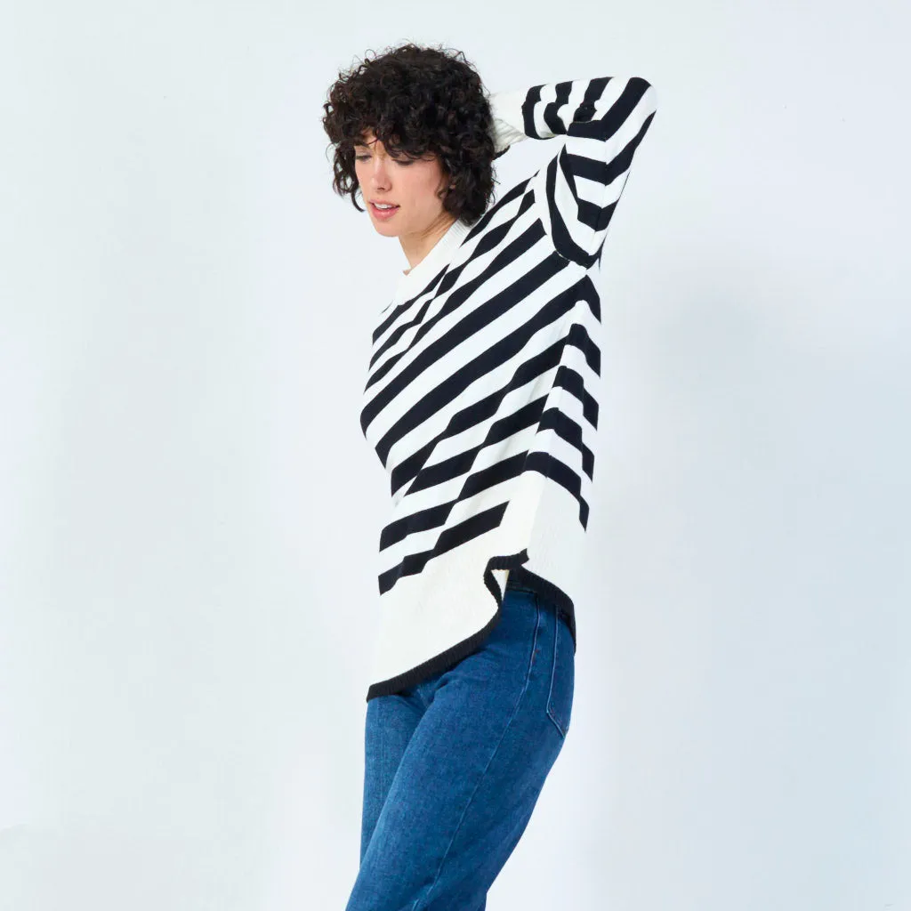 Classic bold stripe sweater wholesale