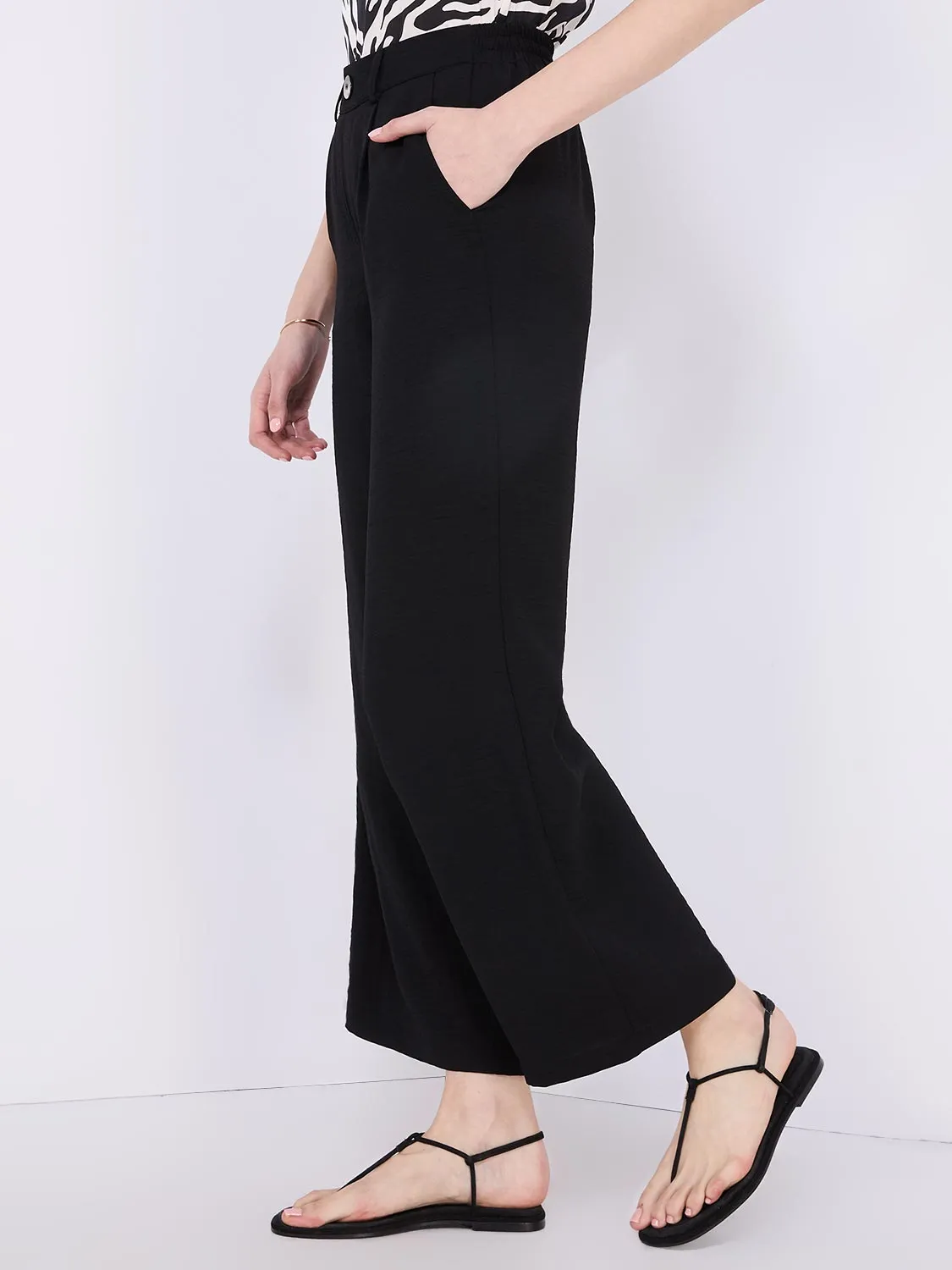 Classic Rise Wide-Leg Pants