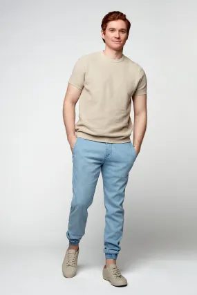 COOPER -  Slim Fit Chino Jogger - Light Blue Bleach