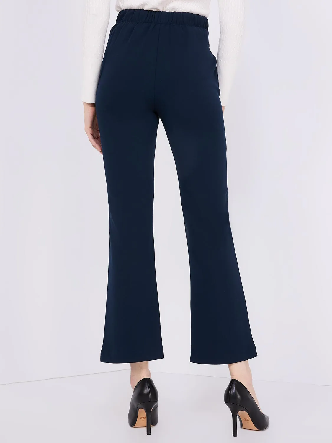 Crepe High-Waisted Sash Belt Pants