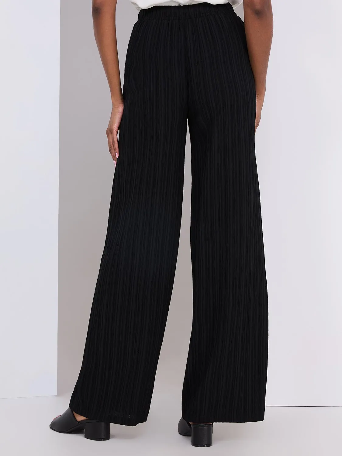 Crinkle Palazzo Pants