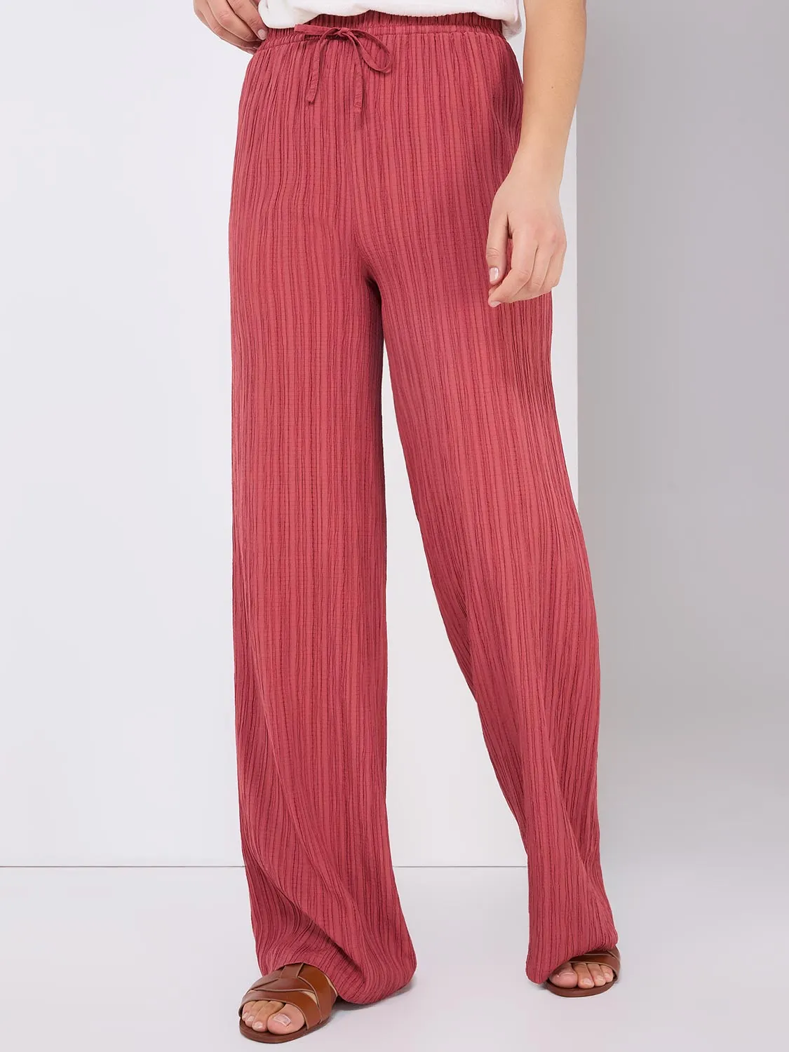 Crinkle Palazzo Pants