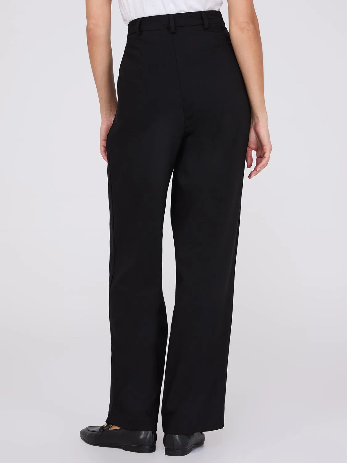 Double Pleated Wide Leg Trousers