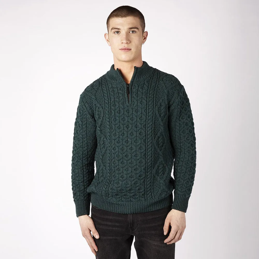 Dris -  Aran Zip Neck Sweater