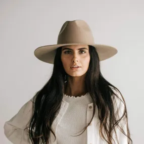 Stylish Tan Wide Brim Fedora Hat for Women | Gigi Pip - Emma Collection