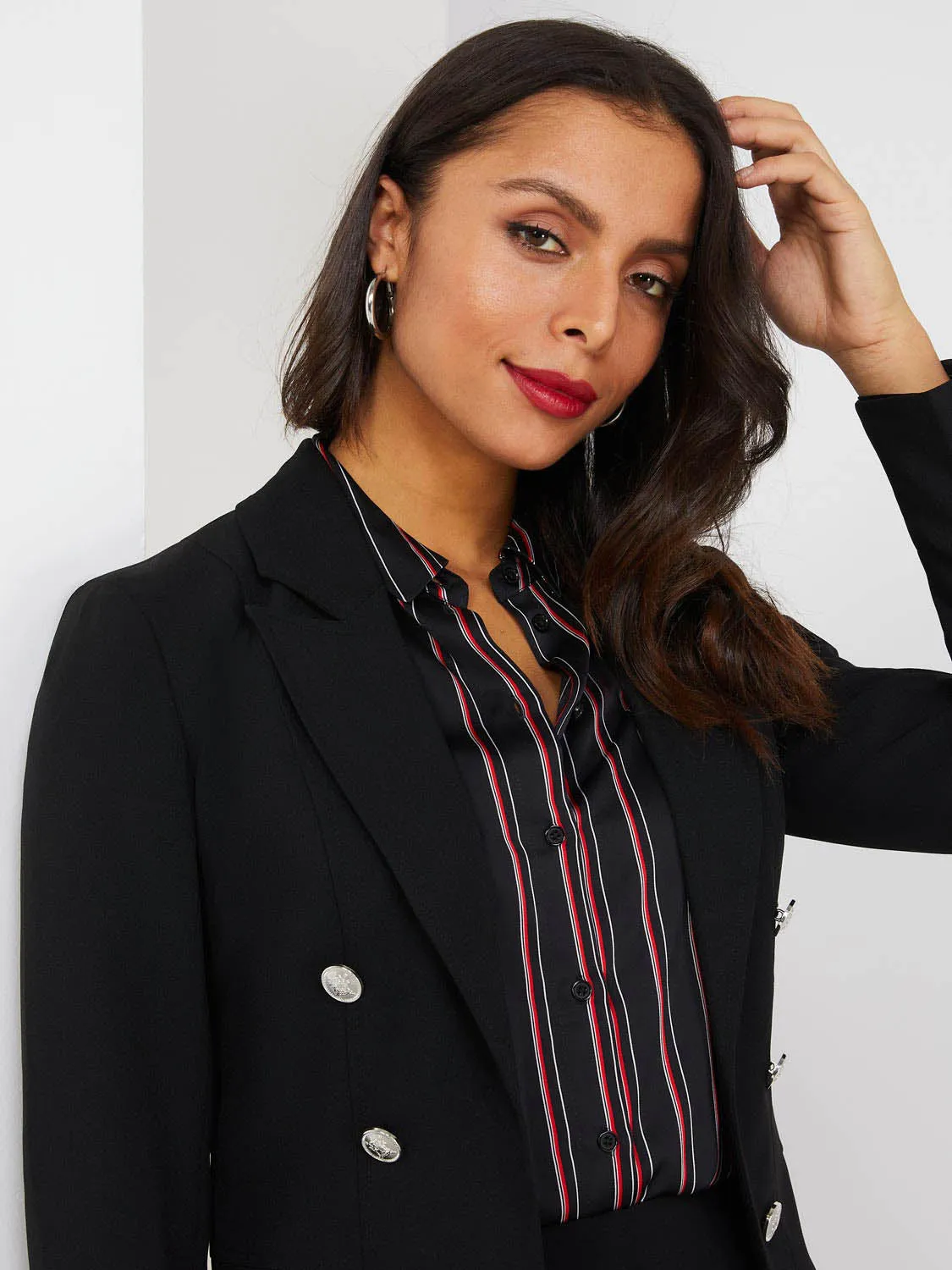 Faux Double-Breasted Blazer