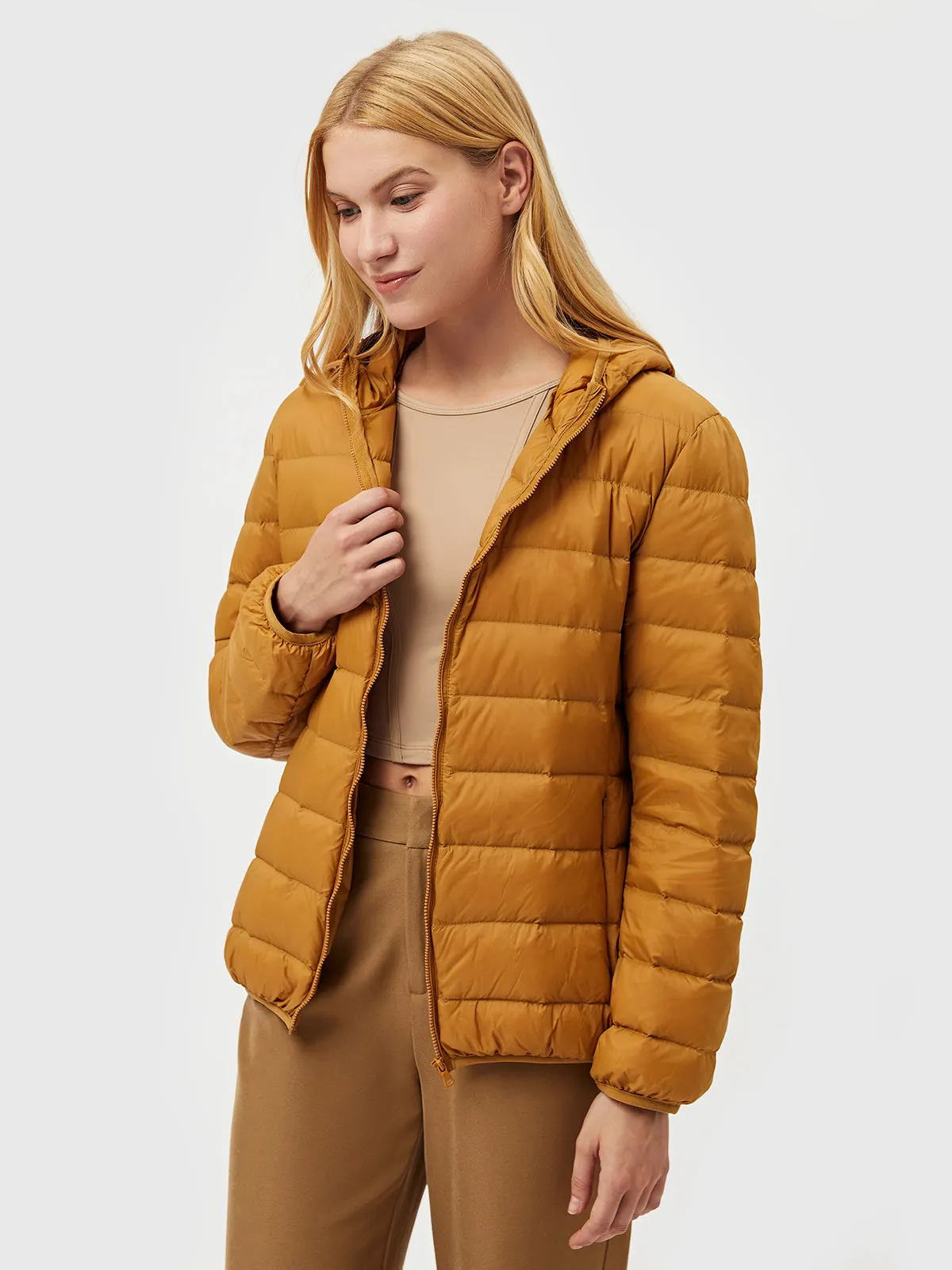 Featherweight Packable Down Puffer Hooded Jacket