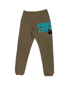 FREECITY Women Large Sweatpants Green Dirt