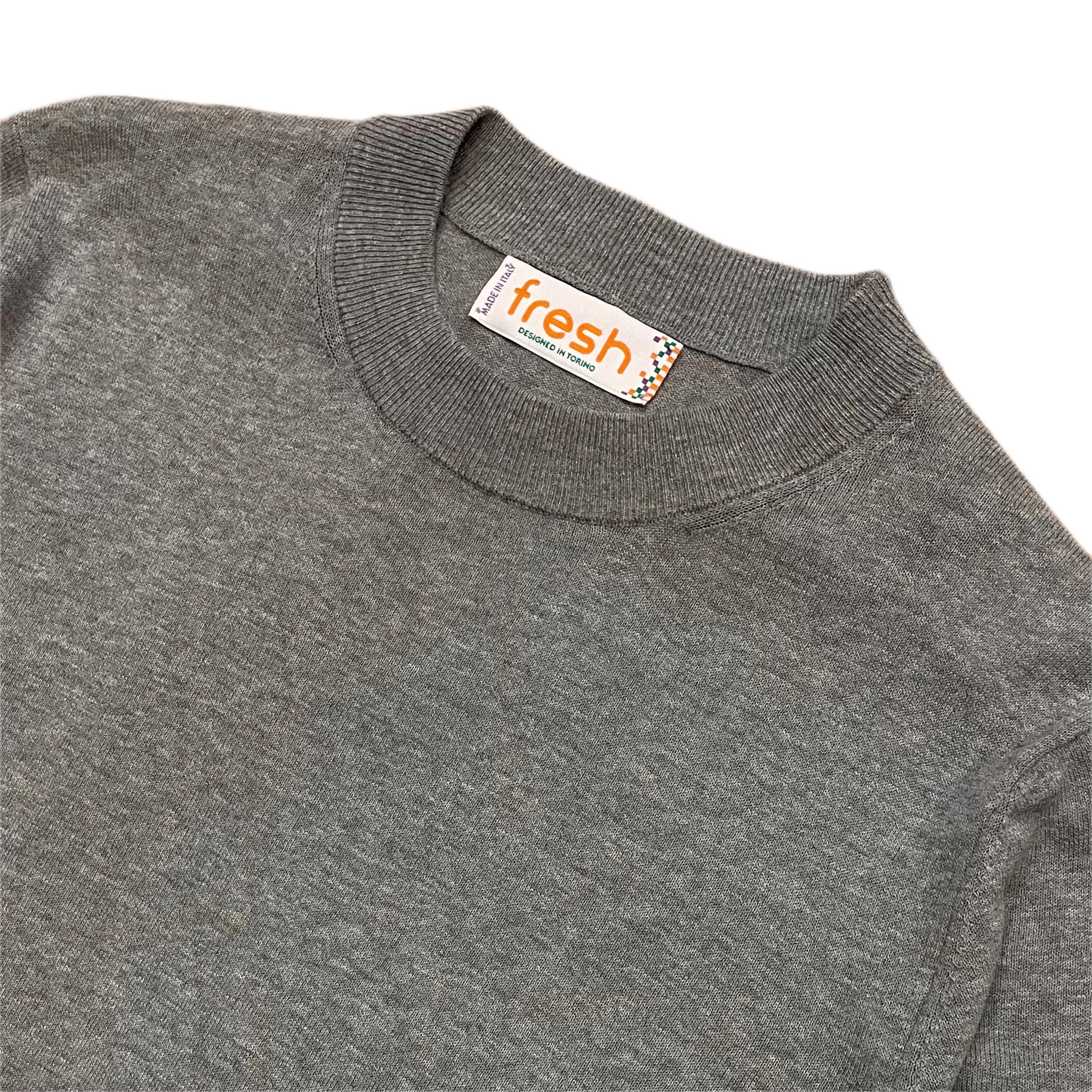 FRESH Extra Fine Crepe Cotton Grey Sweater