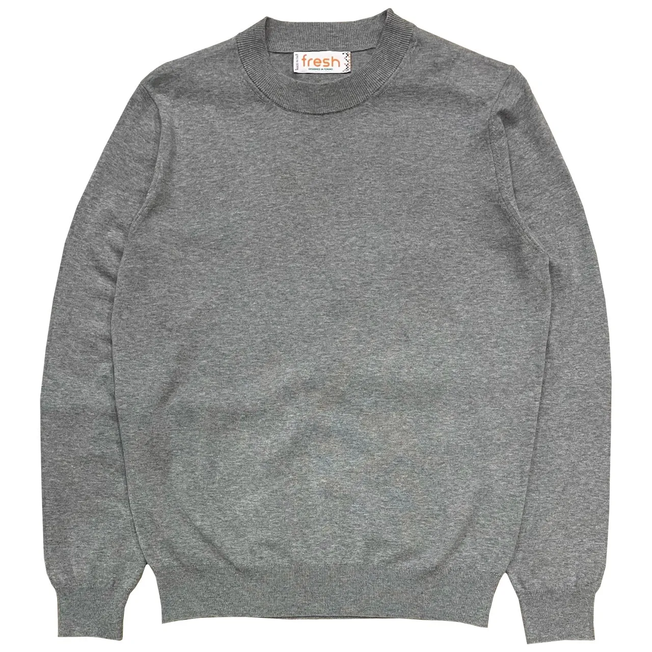 FRESH Extra Fine Crepe Cotton Grey Sweater