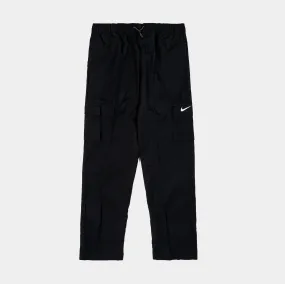 High Rise Woven Cargo Womens Pants (Black)