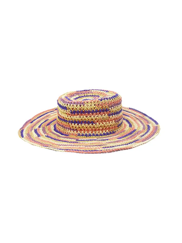 Hippie Fiesta Crochet Hat in Multi Lavender