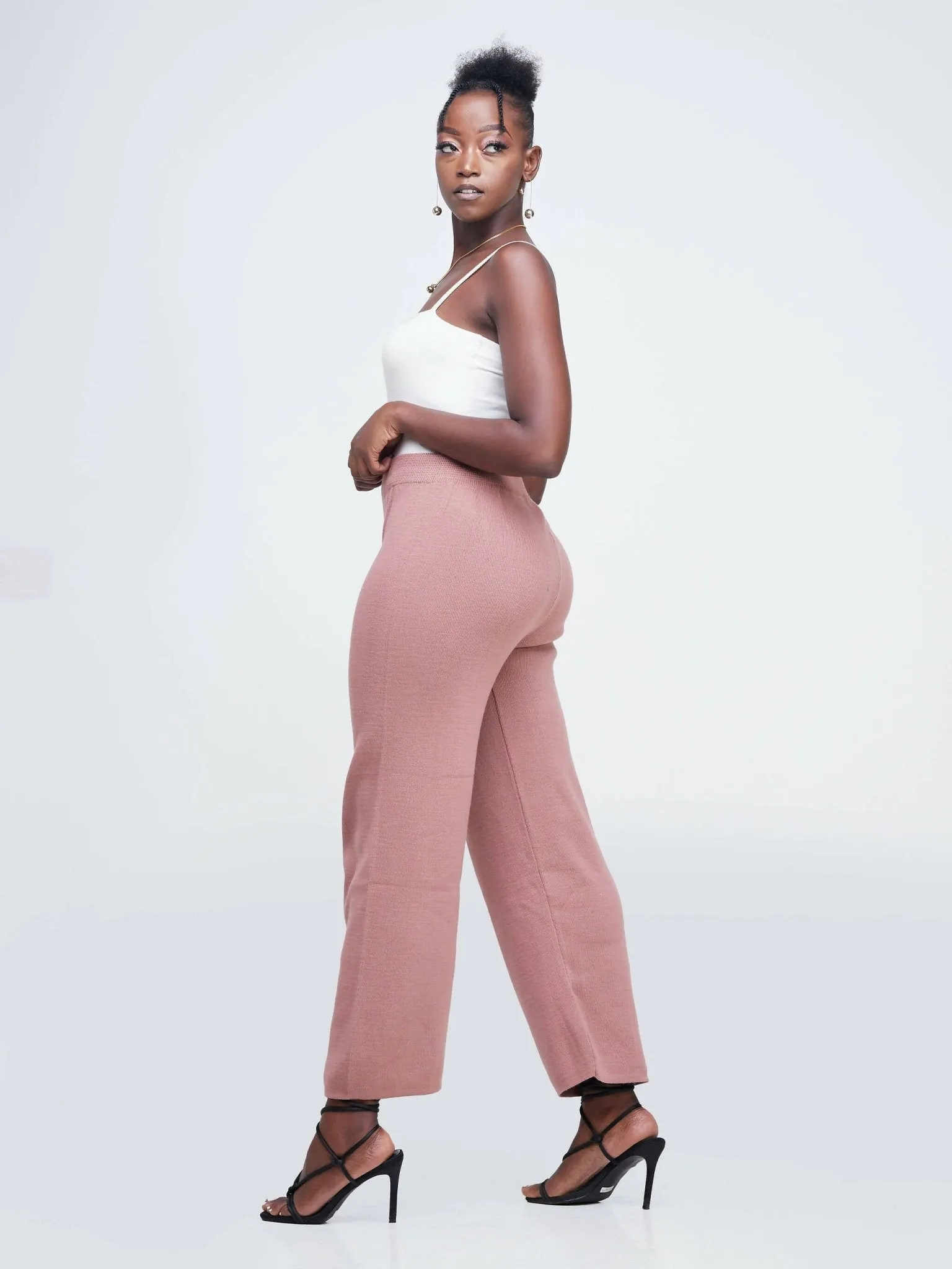 Infy Knit Wear Full Length Pants - Peach