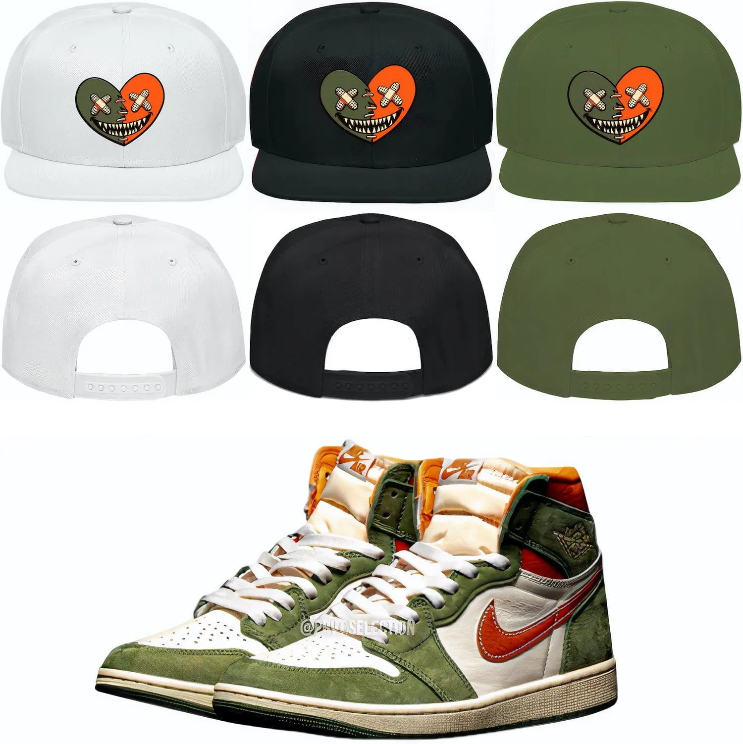 Jordan 1 Celadon 1s Snapback Hat to Match : CELADON HEART BAWS