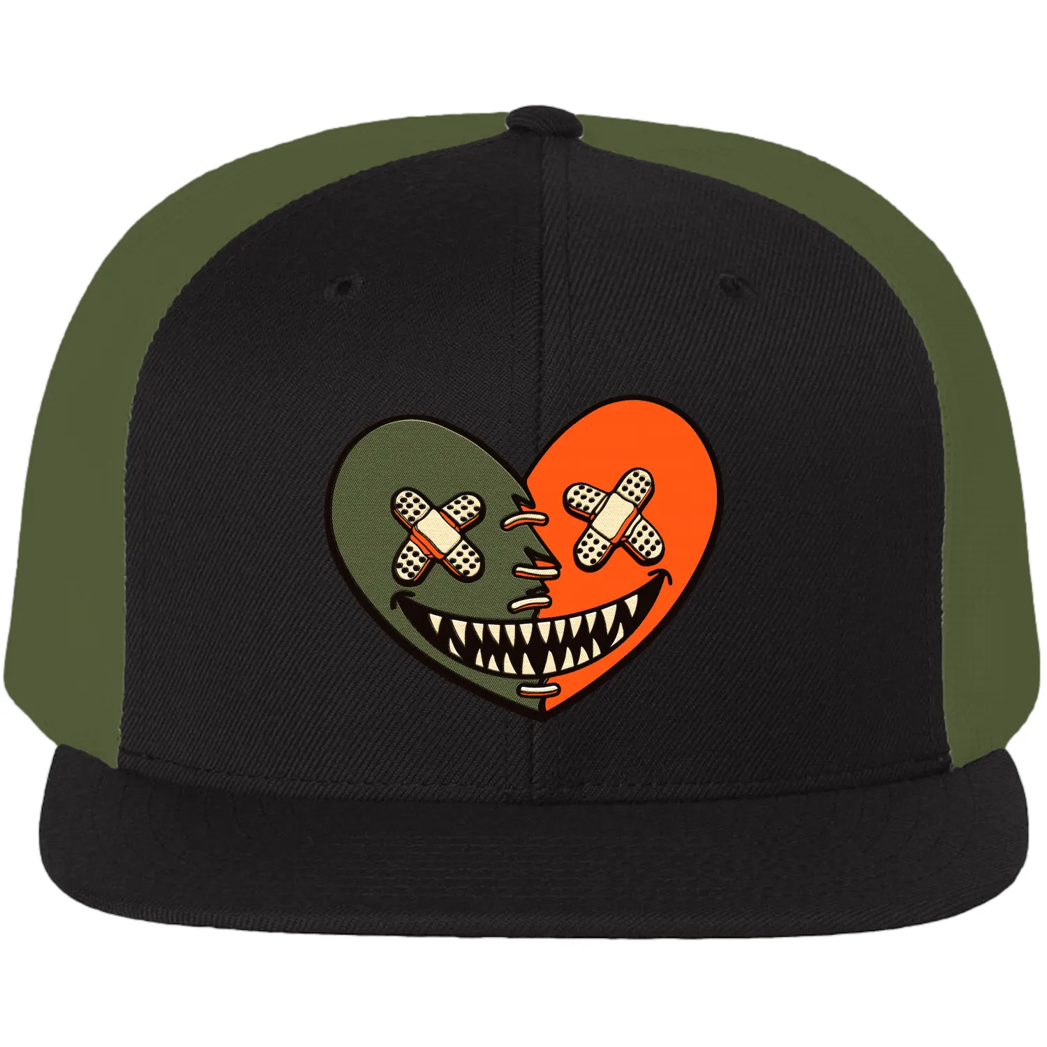 Jordan MVP Sky J Olive Flat Brim Trucker Snapback Hat to Match : CELADON HEART BAWS