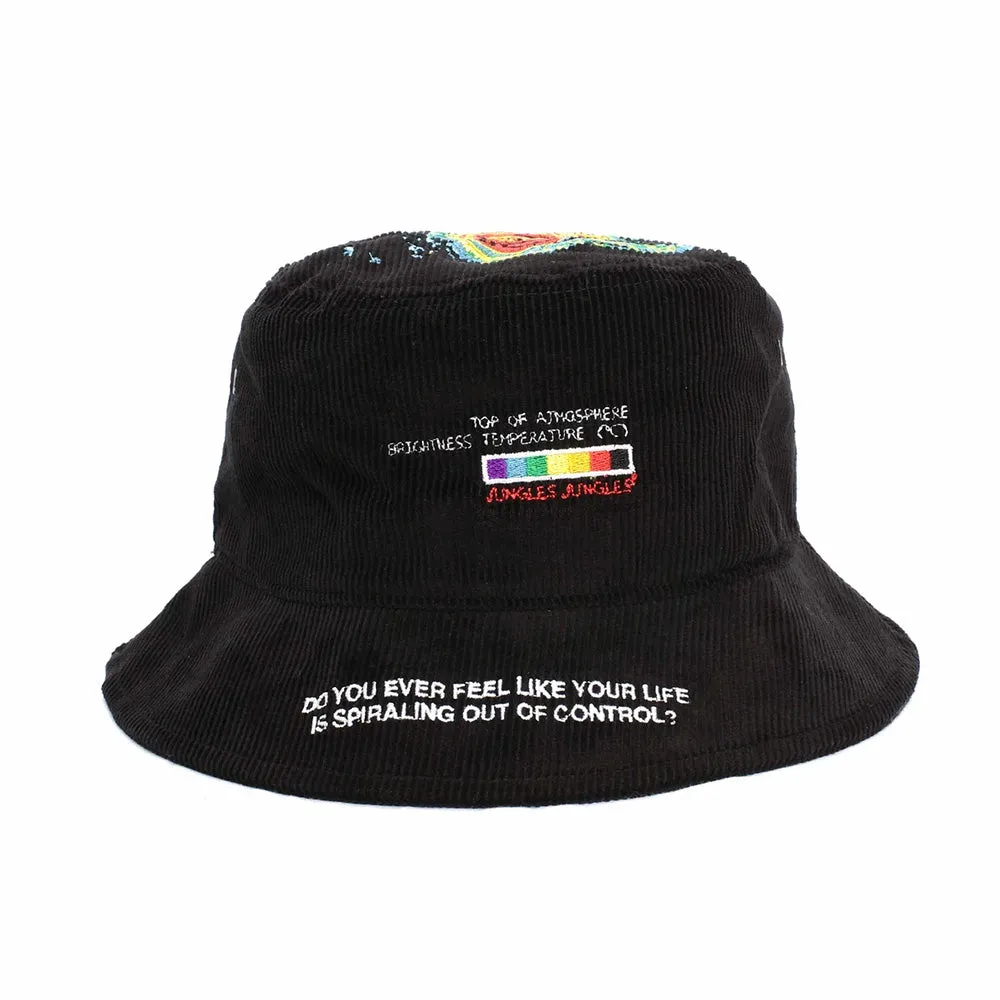 Jungles Spiraling Corduroy Bucket Hat