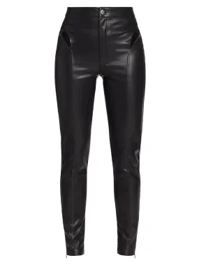 KSUBI WOMEN'S LEATHER KLUB PANT KUT OUT BLACK