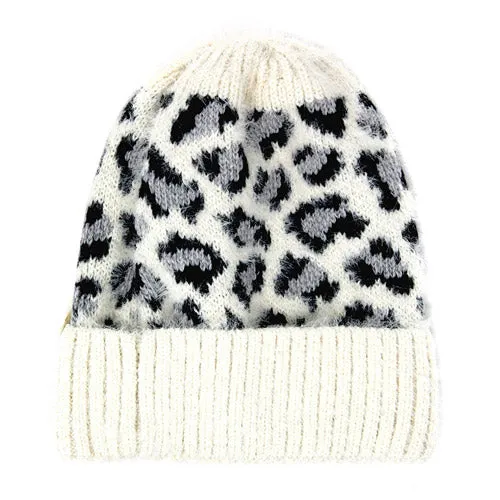 Leopard Print Beanie Hat Leopard Pattern Winter Hat