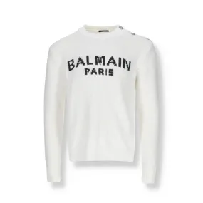 Maglione con logo in cotone Balmain