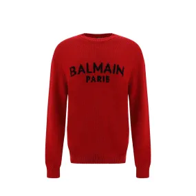 Maglione in lana con logo Balmain