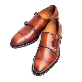 Men's Double Monk Strap / Vegano Crust Marrone 98374