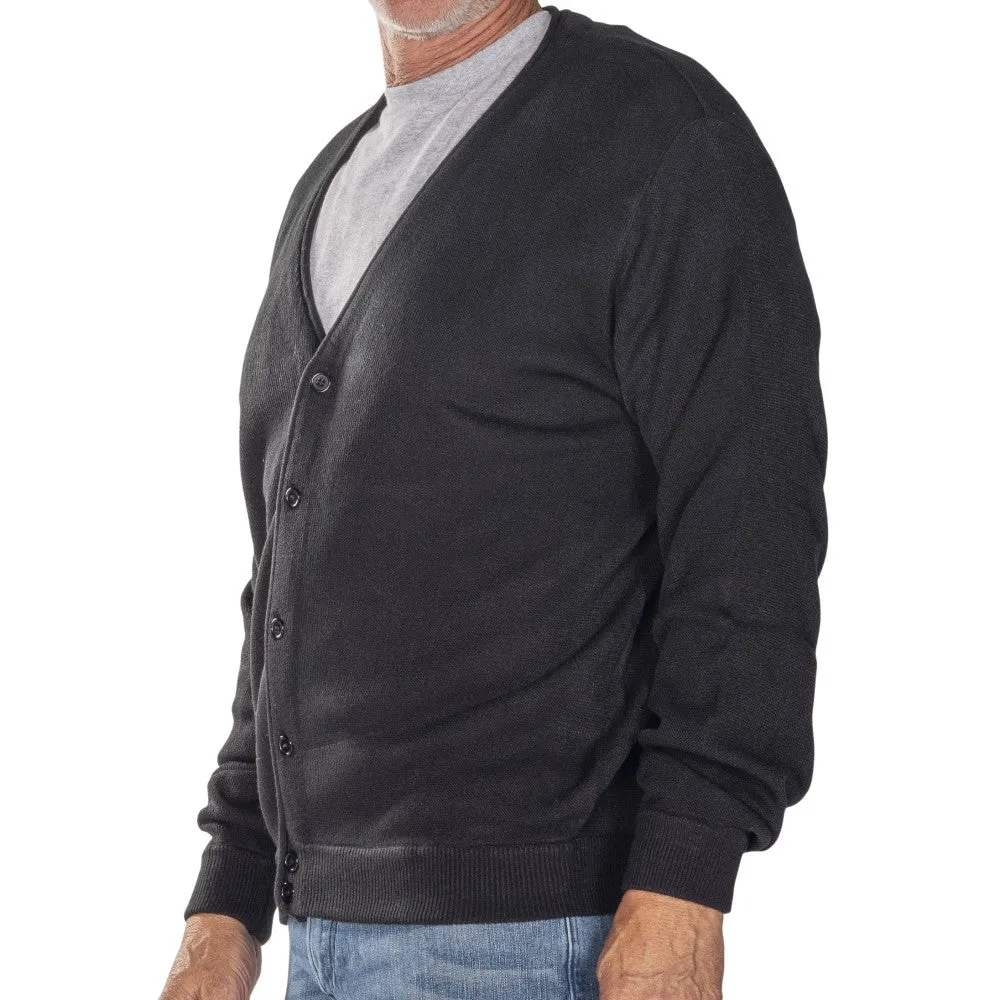 Men's Links Cardigan Sweater-Black