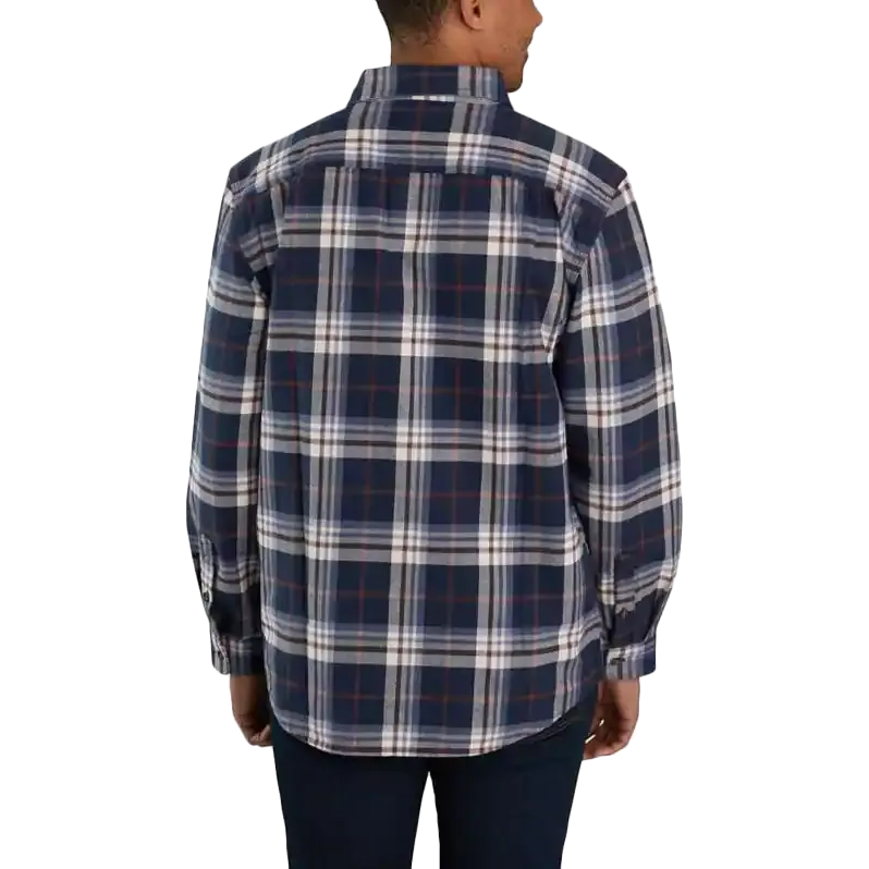 Men's Loose Fit Heavyweight Flannel Long-Sleeve Plaid Shirt