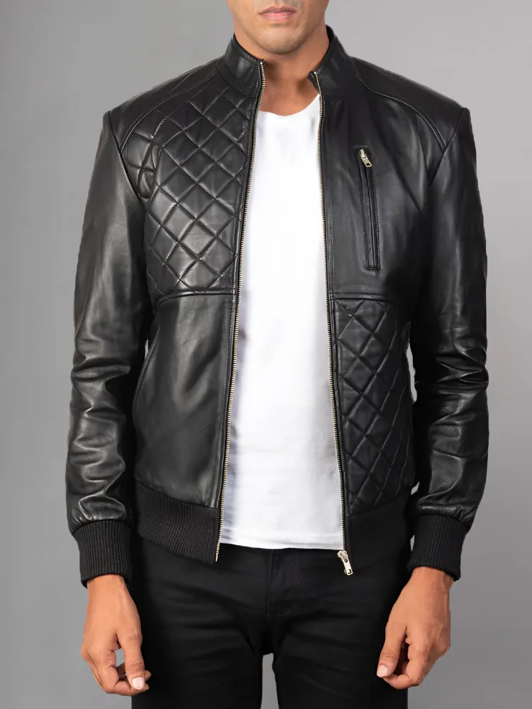 Moda Black Bomber Leather Jacket