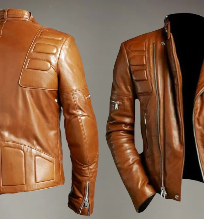 New Brown Vintage Leather Biker Stylish Jacket For Men