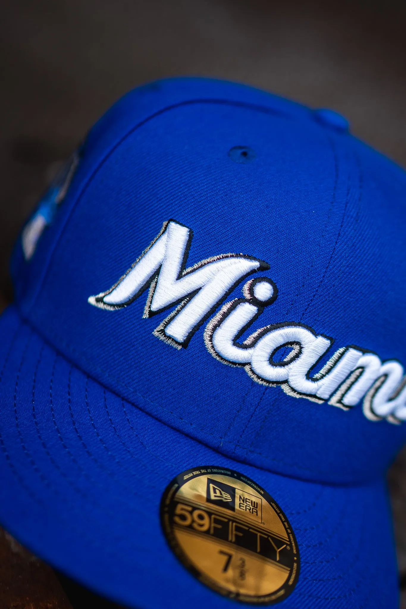 New Era Miami Marlins 25th Anniversary Gray UV Cap with Royal Blue Accents