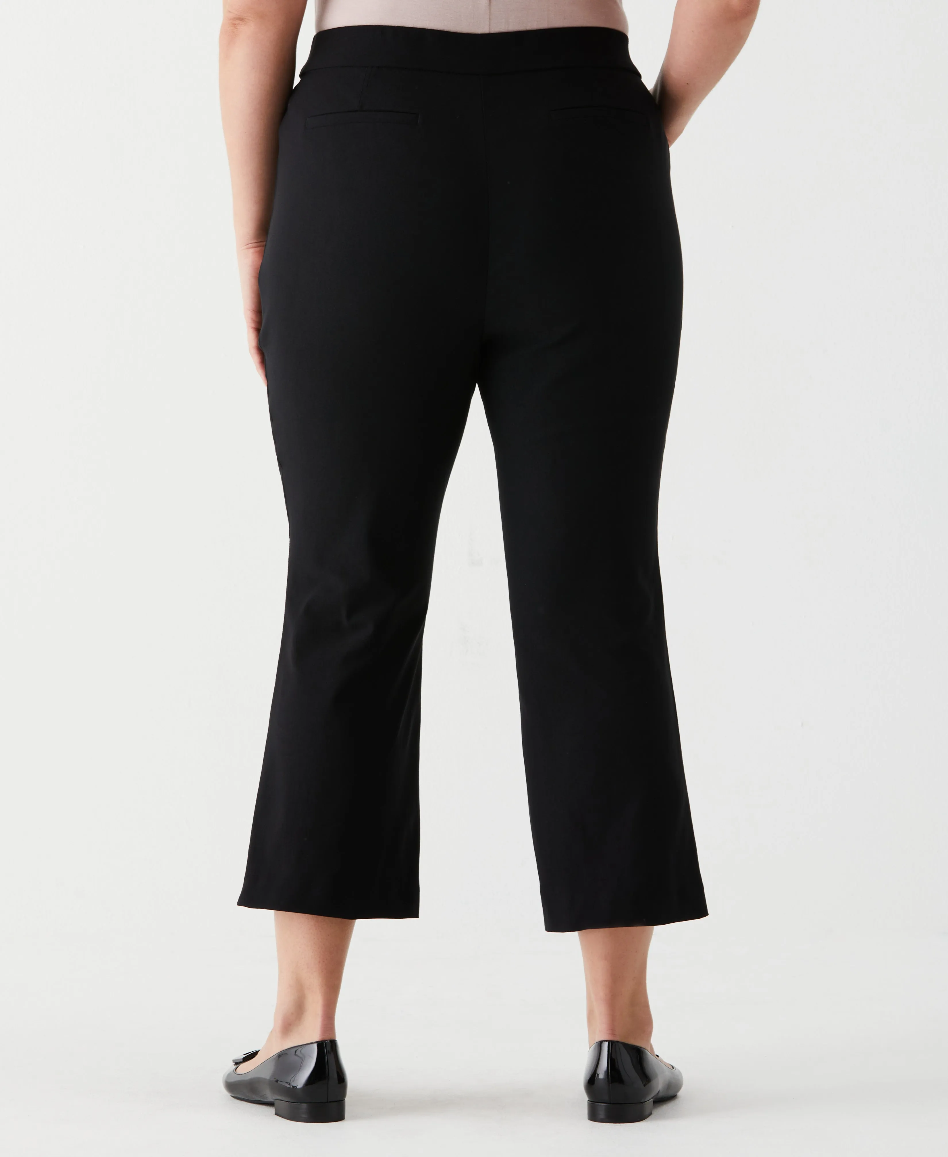 Plus Size Crop Boot Cut Pant with Belt