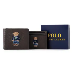 POLO RALPH LAUREN Bear Leather Bifold Wallet with Extra Card Holder - GRY