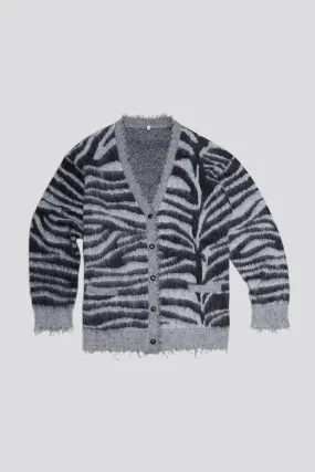 R13 :: Zebra Mohair Boyfriend Cardigan