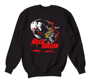 Retro 12 Reverse Flu Sweater - Killa Season - Black