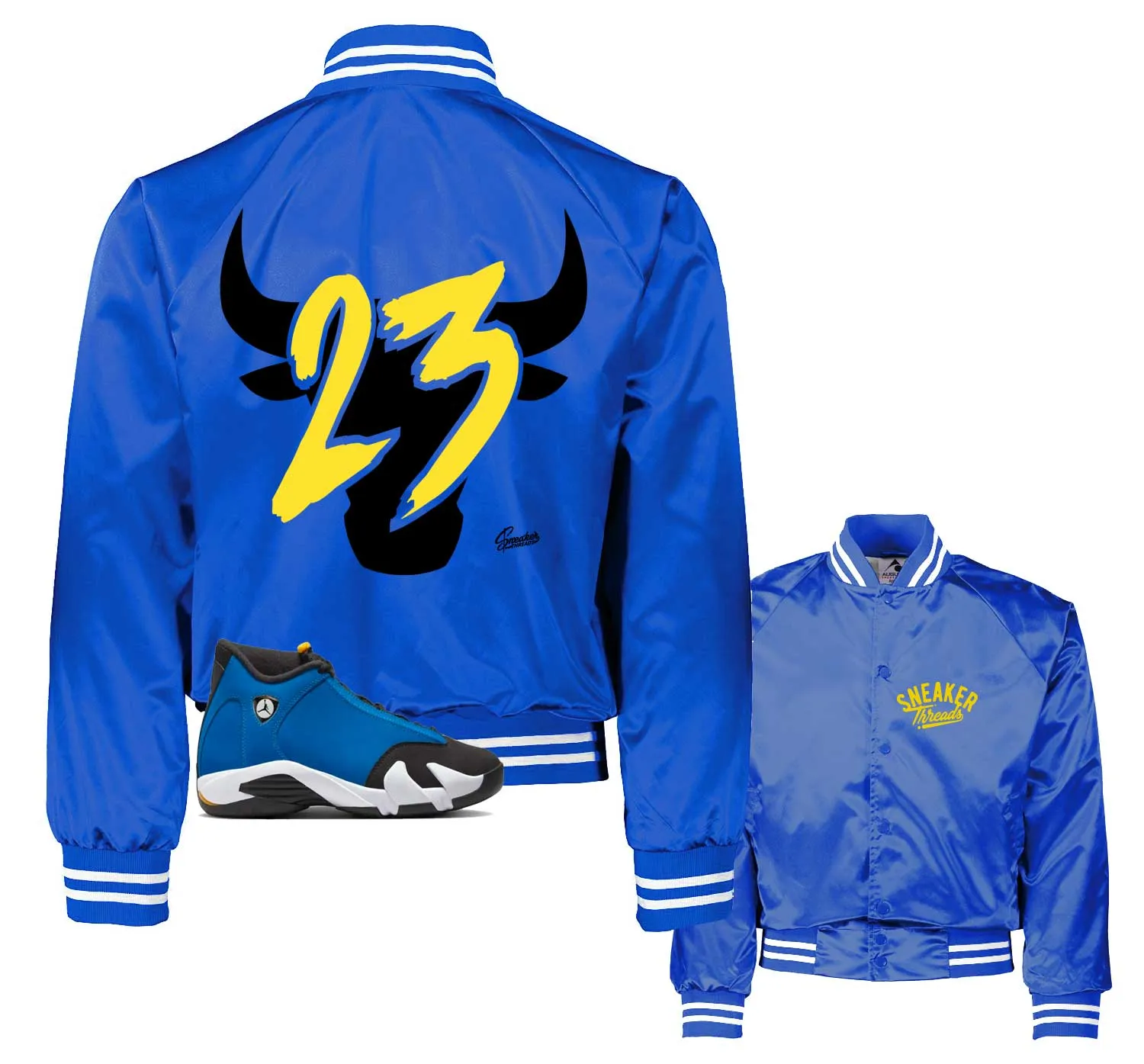 Retro 14 Laney Satin Jacket - Toro - Blue