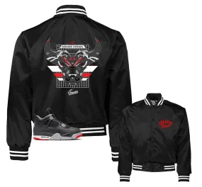 Retro 4 Bred War Bully Satin Jacket